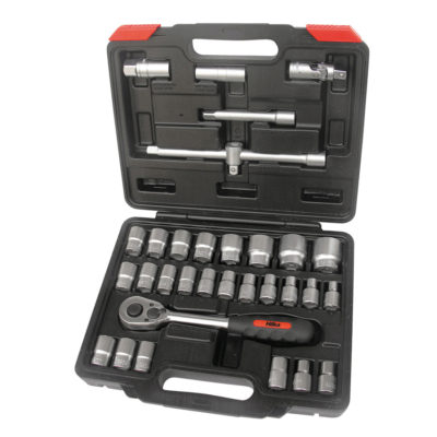 Hilka 32 Piece 1/2  Drive Socket Set Metric Pro Craft